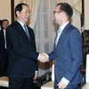Chủ tịch nước Trần Đại Quang tiếp ông Haike Manning, Đại sứ New Zealand tại Việt Nam đến chào từ biệt nhân dịp kết thúc nhiệm kỳ công tác. (Ảnh: Phạm Kiên/TTXVN)