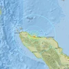 Vị trí tâm chấn động đất. (Nguồn: earthquake.usgs.gov)