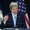 Ngoại trưởng Mỹ John Kerry phát biểu về tiến trình hòa bình tại Trung Đông. (Nguồn: AP)