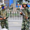 Cảnh sát vũ trang Trung Quốc ở Tân Cương. (Nguồn: Getty)