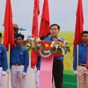 Phó Thủ tướng Chính phủ Vương Đình Huệ phát biểu tại Lễ khởi động Tháng Thanh niên năm 2017. (Ảnh: Nguyễn Văn Trí/TTXVN)