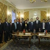 Đại biểu hai đoàn Bộ Công an Việt Nam và Bộ Nội vụ Slovakia chụp ảnh chung. (Nguồn: PX Moskva)