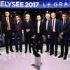Các ứng cử viên Tổng thống Pháp tại phiên tranh luận trực tiếp trên truyền hình. (Nguồn: AFP)