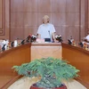 Tổng Bí thư Nguyễn Phú Trọng, Trưởng Ban Chỉ đạo Trung ương về phòng chống tham nhũng phát biểu chỉ đạo cuộc họp. (Ảnh: Trí Dũng/TTXVN)