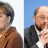 Thủ tướng Đức Angela Merkel - Chủ tịch đảng Liên minh Dân chủ Cơ đốc giáo (CDU) và đối thủ Martin Schulz, Chủ tịch đảng Dân chủ Xã hội (SPD). (Nguồn: News front)