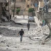 Khung cảnh hoang tàn ở Aleppo, Syria. (Nguồn: AP)