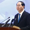 Chủ tịch nước Trần Đại Quang đến dự và phát biểu. (Ảnh: An Đăng/TTXVN)