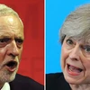 Thủ tướng Anh Theresa May (phải) và Chủ tịch Công đảng đối lập Jeremy Corbyn (trái). (Nguồn: AFP/TTXVN)