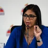 Chủ tịch Quốc hội lập hiến Venezuela Delcy Rodriguez tại cuộc họp báo ở Caracas ngày 28/8. (Nguồn: AFP/TTXVN)