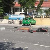 Hiện trường vụ hai taxi vượt ẩu gây tai nạn làm một người tử vong tại tỉnh Quảng Ninh sáng 2/9. (Ảnh: Trung Nguyên/TTXVN)