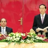 Chủ tịch nước Trần Đại Quang đọc diễn văn tại tiệc chiêu đãi. (Ảnh: Nhan Sáng/TTXVN)