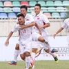Cầu thủ U18 Việt Nam vui mừng sau khi ghi bàn thắng vào lưới U18 Indonesia. (Nguồn: Zing.vn)