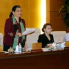 Phó Chủ tịch Quốc hội Tòng Thị Phóng phát biểu tại phiên họp. (Ảnh: Nguyễn Dân/TTXVN)