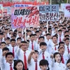 Míttinh thể hiện tinh thần chống Mỹ của người dân Triều Tiên ở Bình Nhưỡng, ngày 23/9. (Nguồn: Reuters)