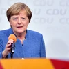 Lãnh đạo CDU, đương kim Thủ tướng Đức Angela Merkel tại buổi lễ sau bầu cử ở Berlin ngày 24/9. (Nguồn: AFP/TTXVN)