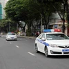 Cán bộ, chiến sỹ Cảnh sát giao thông ra quân bảo đảm trật tự, an toàn giao thông phục vụ Tuần lễ cấp cao APEC tại Đà Nẵng. (Ảnh: Trần Lê Lâm/TTXVN)