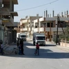 Quang cảnh thị trấn Al-Qaryatain, Syria ngày 22/10. (Nguồn: AFP/TTXVN)