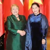 Chủ tịch Quốc hội Nguyễn Thị Kim Ngân hội kiến Tổng thống Cộng hòa Chile Michelle Bachelet Jeria thăm cấp Nhà nước tới Việt Nam. (Ảnh: Trọng Đức/TTXVN)