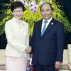 Thủ tướng Nguyễn Xuân Phúc tiếp bà Lâm Trịnh Nguyệt Nga (Carrie Lam Cheng Yuet-Ngor), Trưởng Khu hành chính đặc biệt Hong Kong. (Nguồn: TTXVN)