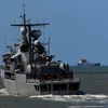 Tàu khu trục ARA Sarandi của hải quân Argentina tham gia tìm kiếm tàu ngầm ARA San Juan bị mất tích trên vùng biển phía nam thủ đô Buenos Aires ngày 21/11. (Nguồn: AFP/TTXVN)
