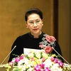 Chủ tịch Quốc hội Nguyễn Thị Kim Ngân phát biểu bế mạc kỳ họp. (Ảnh: Phương Hoa/TTXVN)