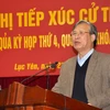 Ông Trần Quốc Vượng phát biểu tại buổi tiếp xúc cử tri huyện Lục Yên. (Ảnh: Tuấn Anh/TTXVN)