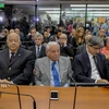 Các cựu sỹ quan chế độ độc tài quân sự ở Argentina tại phiên tòa ngày 29/11. (Nguồn: AFP)