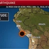 Vị trí xảy ra động đất. (Nguồn: weather.com)