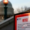 Biển thông báo đóng cửa tòa nhà Thư viện Quốc hội Mỹ do sự cố đóng cửa Chính phủ Mỹ. (Nguồn: Reuters)
