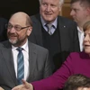 Lãnh đạo Liên minh Dân chủ/ Xã hội Cơ đốc giáo (CDU/CSU) Angela Merkel và đảng Dân chủ Xã hội (SPD) Martin Schulz. (Nguồn: AP)