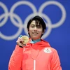 Vận động viên trượt băng nghệ thuật Yuzuru Hanyu đã giúp Nhật Bản có huy chương vàng đầu tiên ở Olympic mùa Đông PyeongChang 2018. (Nguồn: AFP)
