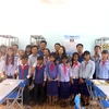 Tủ sách Đinh Hữu Dư tại Trường dân tộc bán trú Đinh Ruối. (Ảnh: PV/Vietnam+)