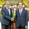 Chủ tịch nước Trần Đại Quang tiếp ông Amarjargal Gansukh, Thư ký Hội đồng An ninh Quốc gia Mông Cổ đang có chuyến thăm và làm việc tại Việt Nam. (Ảnh: Nhan Sáng/TTXVN)