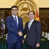 Thứ trưởng thường trực Bộ Ngoại giao Bùi Thanh Sơn và Thứ trưởng Turkmenistan Vepa Hajiev chủ trì Tham vấn chính trị giữa Bộ Ngoại giao hai nước. (Nguồn: TTXVN)