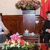 Phó Thủ tướng, Bộ trưởng Bộ Ngoại giao Phạm Bình Minh tiếp bà Mounia Boucetta, Quốc vụ khanh Bộ Ngoại giao và hợp tác quốc tế Maroc đang làm việc tại Việt Nam. (Ảnh: Dương Giang/TTXVN)