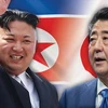 Nhà lãnh đạo Triều Tiên Kim Jong Un và Thủ tướng Nhật Bản Shinzo Abe. (Nguồn: Getty)