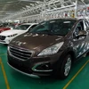 Xe ôtô thành phẩm tại Khu phức hợp sản xuất và lắp ráp ôtô Chu Lai- Trường Hải (Quảng Nam). (Ảnh: Đỗ Trưởng/TTXVN)