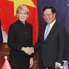 Phó Thủ tướng, Bộ trưởng Bộ Ngoại giao Phạm Bình Minh và Bộ trưởng Ngoại giao Australia Julie Bishop. (Ảnh: Lâm Khánh/TTXVN)