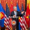 Đại sứ Phạm Quang Vinh phát biểu tại lễ tiếp tân. (Ảnh: Đoàn Hùng/Vietnam+)