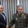 Bộ trưởng Quốc phòng Israel Avigdor Lieberman và người đồng cấp Nga Sergei Shoigu. (Nguồn: TASS)