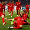 Harry Kane và các đồng đội ăn mừng sau khi ghi bàn thắng đầu tiên trong trận đấu với Tunisia. (Nguồn: Shutterstock)