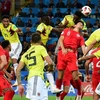 Tình huống đội tuyển Colombia có bàn thắng gỡ hòa 1-1 vào lưới đối thủ Anh trong trận đấu ở vòng loại trực tiếp World Cup 2018 diễn ra ở Moskva, Nga, ngày 3/7. (Nguồn: THX/TTXVN)