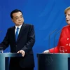 Thủ tướng Đức Angela Merkel phát biểu tại cuộc họp báo chung với người đồng cấp Trung Quốc Lý Khắc Cường. (Nguồn: Reuters)