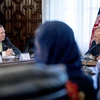 Tổng thống Afghanistan (phải) và Ngoại trưởng Mỹ Mike Pompeo (trái) trong cuộc gặp tại Kabul, Afghanistan ngày 9/7. (Nguồn: AFP/TTXVN)