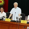 Hình ảnh Tổng Bí thư Nguyễn Phú Trọng làm việc với Bộ Công Thương