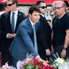 Thủ tướng Canada Justin Trudeau tham dự lễ tưởng niệm các nạn nhân trong vụ xả súng ở Toronto. (Nguồn: THE CANADIAN PRESS)