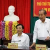 Phó Thủ tướng Thường trực Chính Phủ Trương Hòa Bình phát biểu tại buổi làm việc tại huyện Mường Nhé, tỉnh Điện Biên, ngày 23/8. (Ảnh: Xuân Tư/TTXVN)