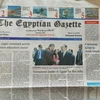 Bài báo viết về chuyến thăm Ai Cập của Chủ tịch nước Trần Đại Quang được đăng trên trang nhất tờ The Egyptian Gazett. (Ảnh: Anh Tuấn/TTXVN) 