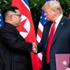 Tổng thống Mỹ Donald Trump và nhà lãnh đạo Triều Tiên Kim Jong-un tại cuộc gặp ở Singapore. (Nguồn: Nhà Trắng)
