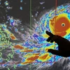Ảnh chụp vệ tinh siêu bão Mangkhut. (Nguồn: AP)